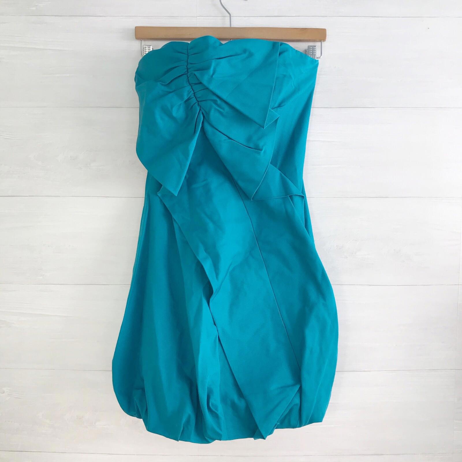Nwt Shoshanna - Teal Strapless Bubble Dress, Sz 2
